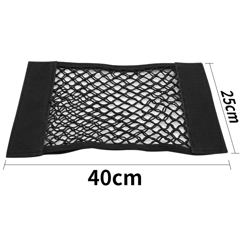 Car Trunk Mesh Organizer Car Tail Storage Net Seat Back Pocket Universal Trunk Bag Auto Magic Tape Network Interior Accessori