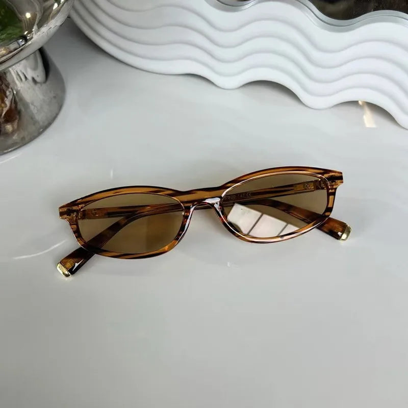 Vintage Small Frame Women's Kitten Glasses High-end Sunglasses Woman Luxury Brands Original Lunettes Femmes 802346 - Stripe l