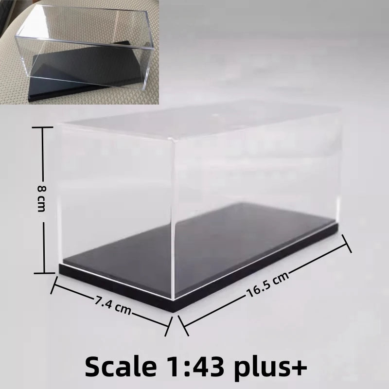 Scale 1/64 1/43 1/32 1/24 1/18 Clear Acrylic Display Box Case for Car Model Dust Cover Pre Made Box Diecast Professional Stor