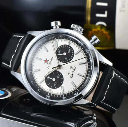 Men's watches 1963 pilot automatic watch 42mm waterproof retro quartz chronograph vintage dress watch - Q