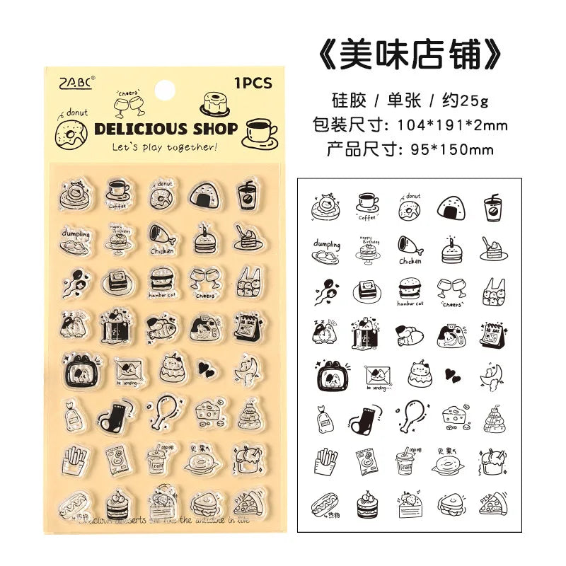 Cute Children's Silicone Seal Stamping Handbook Seal Art Decoration DIY Scrapbook Diary Album Student Stationery Aesthetic - 