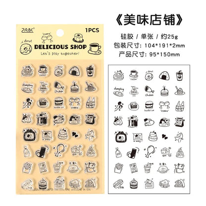 Cute Children's Silicone Seal Stamping Handbook Seal Art Decoration DIY Scrapbook Diary Album Student Stationery Aesthetic - 