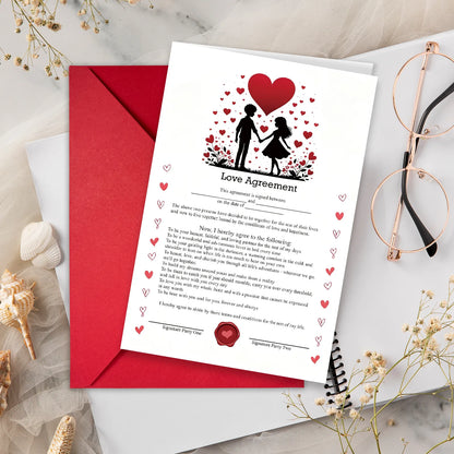Proposal love contract anniversary greeting card lifetime love clause vow romantic marriage commitment card