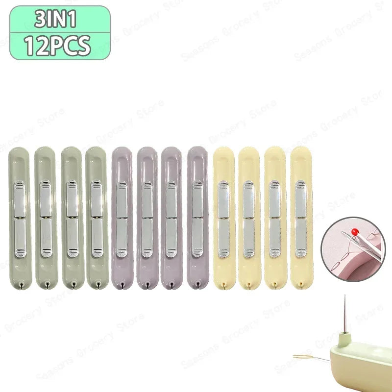2 In 1 Needle Threader and Seam Ripper Tool Multifunctional Sewing Thread Remover Cross Stitch Crafting Accessories Easy Use 