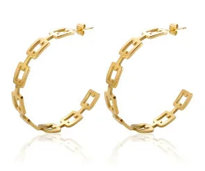 Shiny Zircon Hoop Earrings for Women Trendy Golden Stainless Steel Circle Earring Jewelry Pendientes - D6