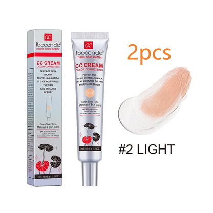 CC Cream for Face Concealer Makeup Foundation Concealer Full Coverage Cosmetics Base Female Cc Moisture erborian - 2pcs Light