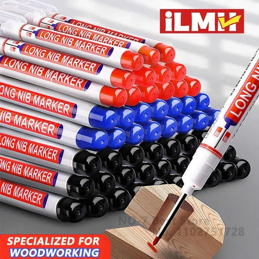 iLMH 1-40PCS Deep Hole Long Nib Head Markers For Metal Perforating Pen Waterproof Bathroom Woodworking Decoration Multi-Purpo