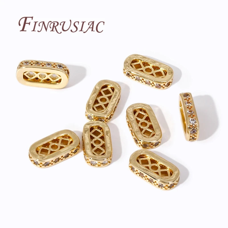 18K Gold Plated Spacer Bar Separators,For Bracelets Accessories DIY Jewelry Making Supplies,Bead Separators,Necklace Findings