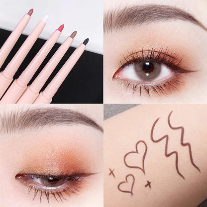 Matte Red Brown Eyeliner Gel Pencil Ultra-thin Long Lasting Quick Dry Smooth Eye Shadow Lying Silkworm Pen Makeup Cosmetics -