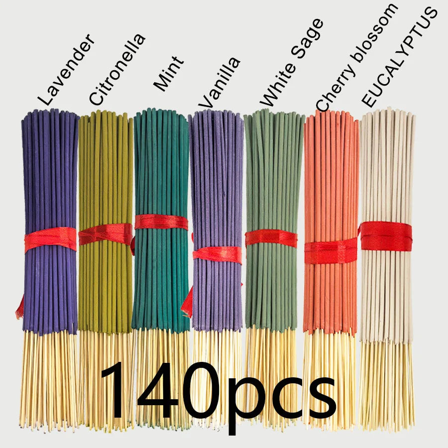 7 Sets of 140 Incense Sticks, Available in Four Seasonal Sets: Rose, Lavender, Sandalwood, Jasmine, Mint, Cherry Blossom, Her