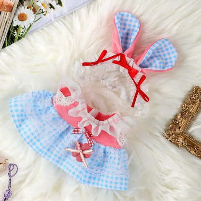 20cm Cotton Doll Clothes With Headwear Bow Headband Accessories Plush Dolls Dresses Skirt Decoration for EXO Idol Doll Access