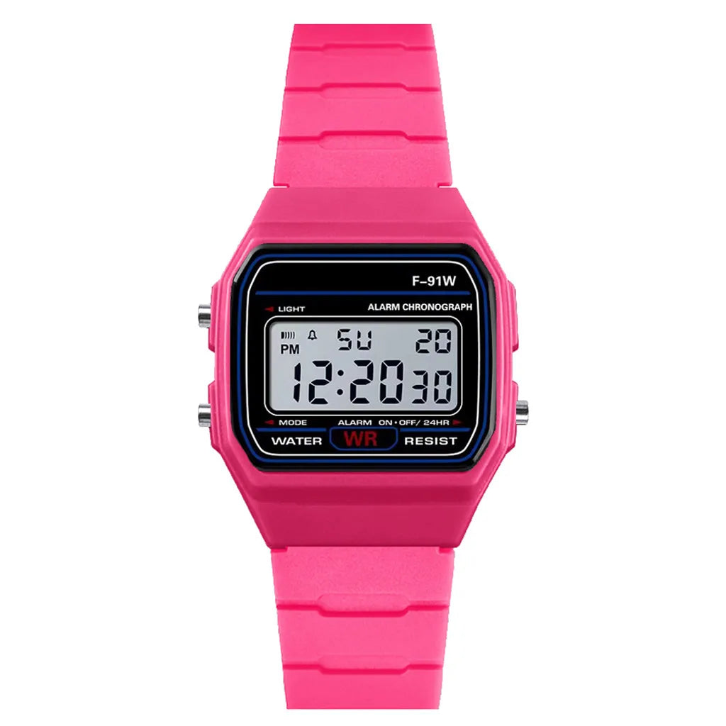 Luxury Men Analog Digital Military Armys Sport LED Waterproof Wrist Children Watch for Kids Bracelet Alarm Women Clock - Rose