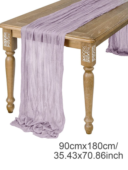 Semi-Sheer Gauze Table Runner Sage Cheesecloth Table Setting Dining Vintage Wedding Party Christmas Banquets Arches Cake Deco