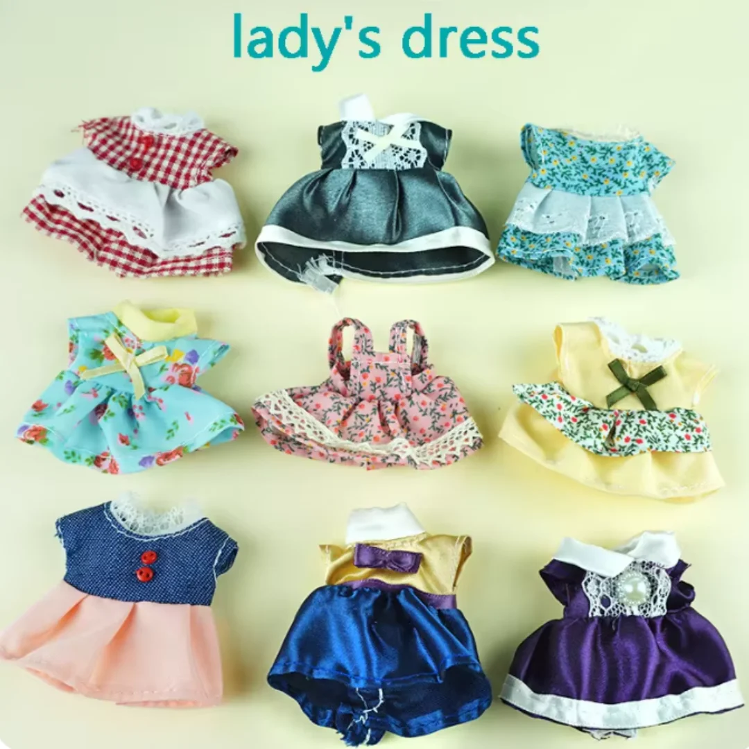 Dress Dollhouse Accessories 1:12 Forest Animal Family Clothes Fashion Daily Wear Casual Outfits Vest Shirt Skirt Pants for Do