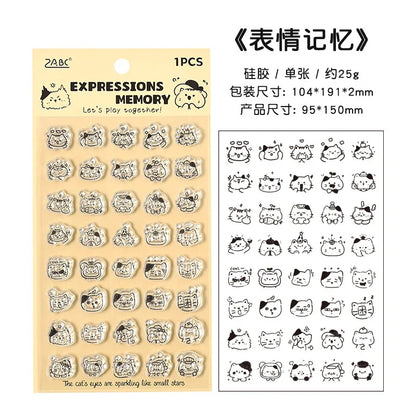 Cute Children's Silicone Seal Stamping Handbook Seal Art Decoration DIY Scrapbook Diary Album Student Stationery Aesthetic - 