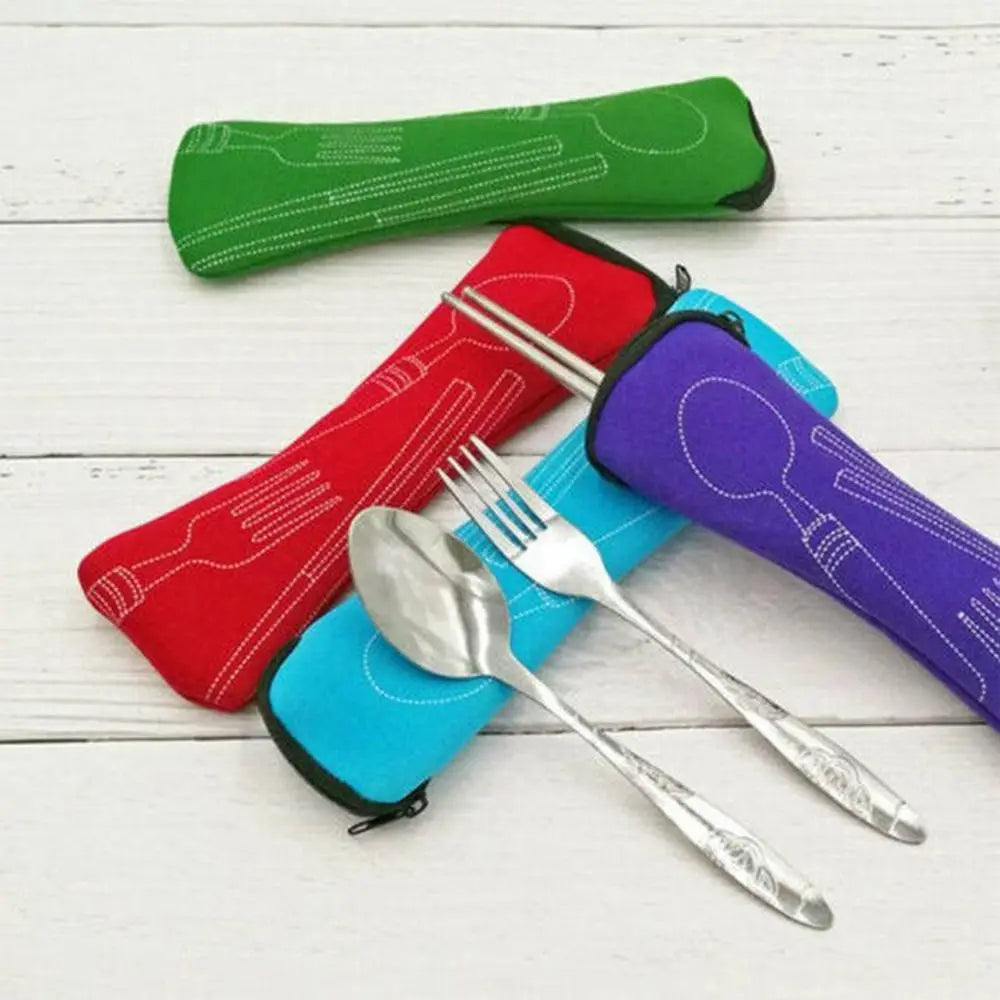 Travel Packaging Tableware Bag Picnic Portable Tableware Case Without Dinnerware Cutlery Bags Picnic Fork Spoon Storage Box