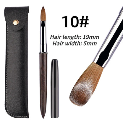 100% Kolinsky Acrylic Nail Brush Purple Sandalwood Handle Crimped UV Gel Carving Pen Brush Liquid Powder DIY Nail Drawing