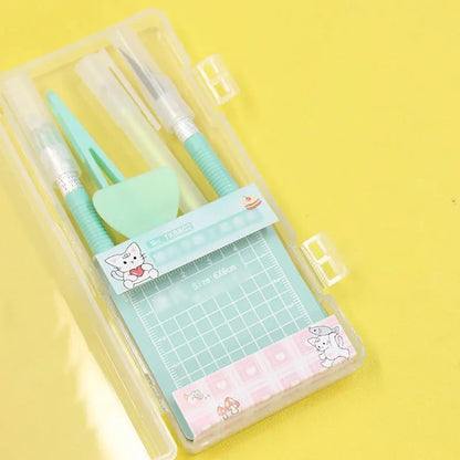 DIY Art Craft Tool Set with Cutting Mat & Sculpting Tools, Multi-Functional Creative Kit with Clear Storage Box for Handmade 