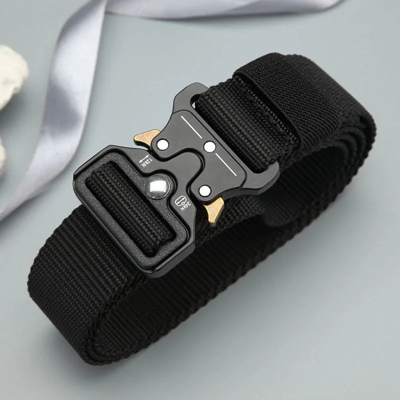 Men's Belt Outdoor Hunting Tactics Belt Multi functional Buckle Nylon Belt Marine Corps Canvas Belt