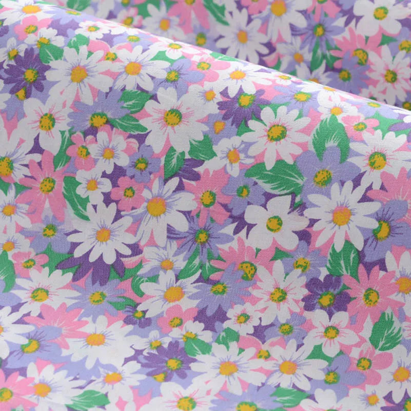 Floral Fabric Flower Cotton Printed Poplin Quilting Clothes Patchwork Muslin Sewing Accessories - J039