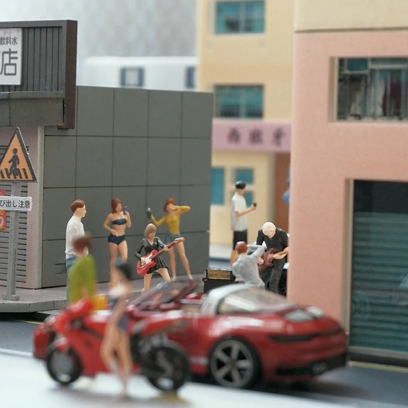 Resin Diorama 1:64 Scale Miniature Figures Garage Scenes Minifigures Model Kit DIY Craft Toys Anime Figure Collectib