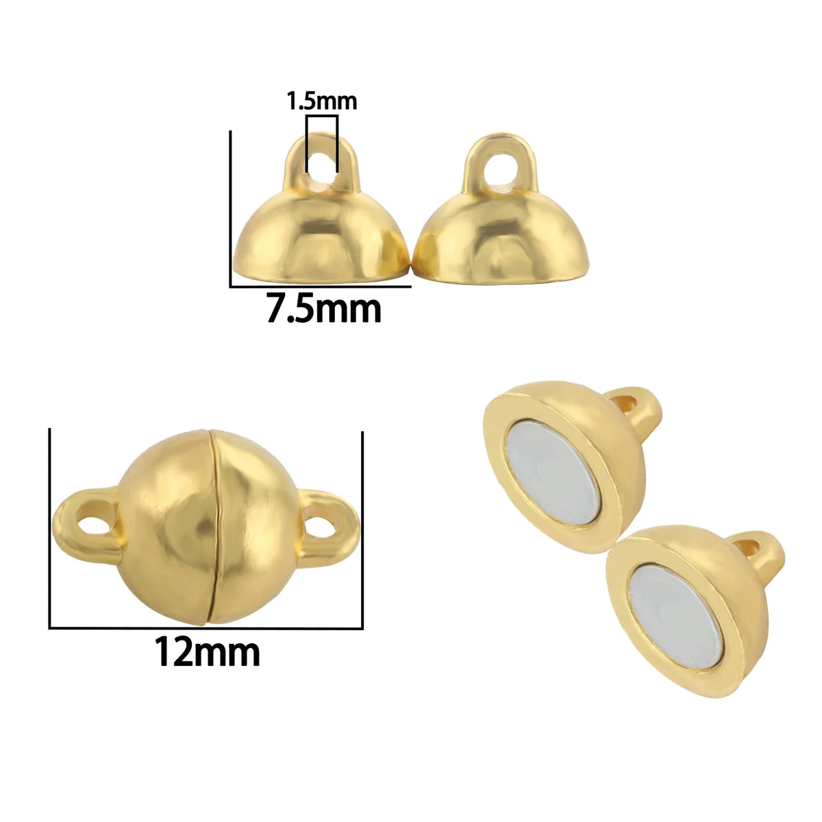 10-5Sets Stainless Steel Strong Magnetic Clasps Magnet End Clasp Connectors For Jewelry Making DIY Bracelet Necklace Accessor