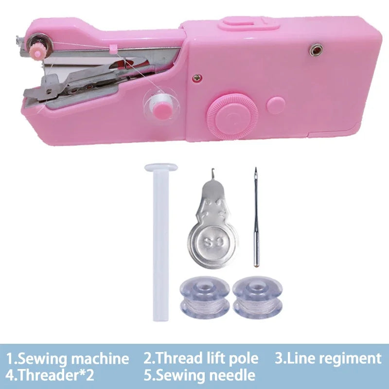 Portable Manual Sewing Machine Handheld Rope-free Electric Quick Build DIY Apparel Supplies Arts Crafts Home Garden Embroider
