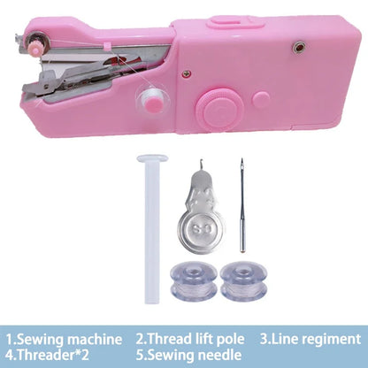 Portable Manual Sewing Machine Handheld Rope-free Electric Quick Build DIY Apparel Supplies Arts Crafts Home Garden Embroider
