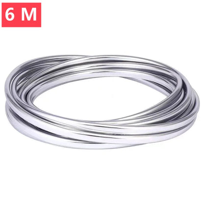 3/6M Car Door Chrome Moulding Trim Strip Edge Scratch Guard Protector Cover Strip Roll Chrome Styling Moulding Trim Strip - 6