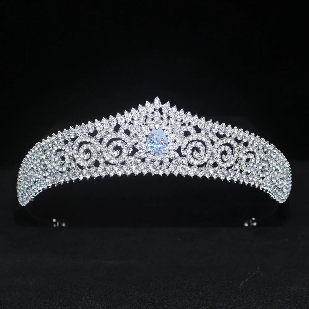 Luxury Crystal Hair Tiaras For Bride Women Prom Hairstyle Rhinestone Zircon Diadem Headband Wedding Bridal Hair Accessories -