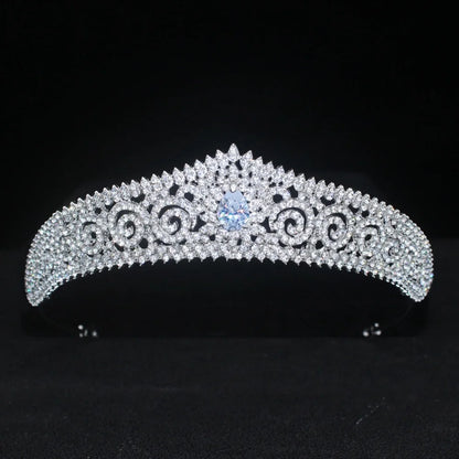 Luxury Crystal Hair Tiaras For Bride Women Prom Hairstyle Rhinestone Zircon Diadem Headband Wedding Bridal Hair Accessories -