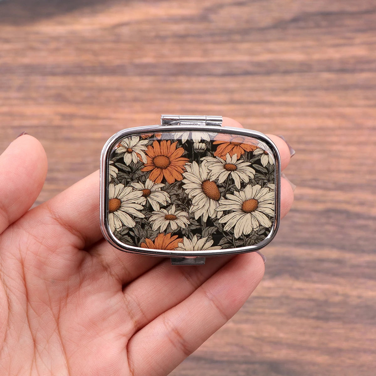 Van Gogh Art Mini Pill Box 2-Compartment Medicine Pill Organizer Household Portable Medicine Storage Box Travel Jwelery Gift 