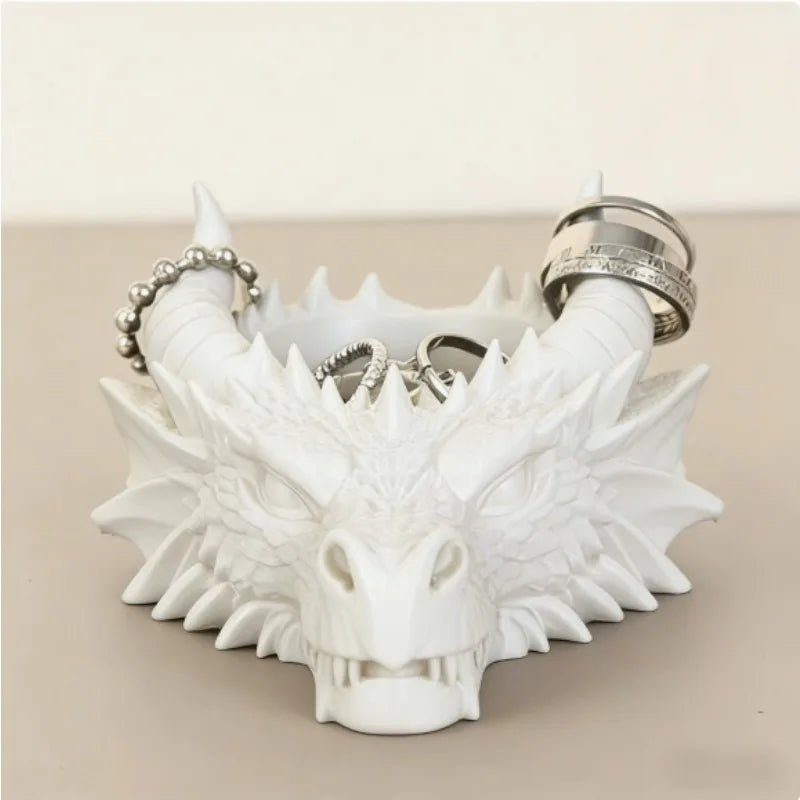 Cool Gothic Dragon Head Desktop Decor, Dark Series Jewelry Storage Organizer, Home Ornament