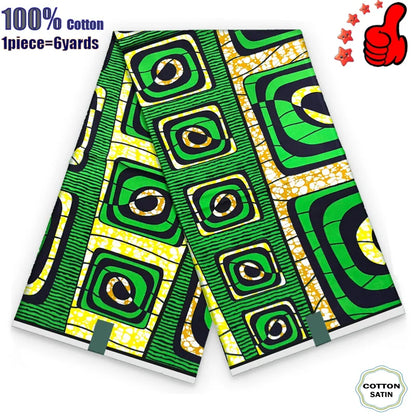 100% Cotton Soft Original Guaranteed Veritable African Real Wax Fabric Ghana Nigeria Style Ankara Wax Batik Fabric - 35