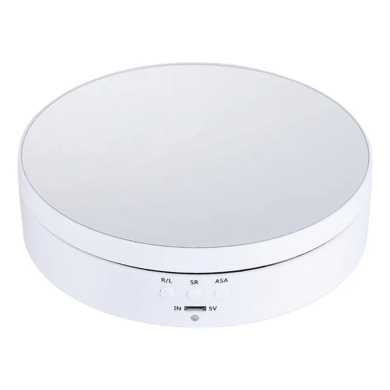 3 Speeds Electric Rotating Display Stand Mirror 360 Degree Turntable Jewelry Holder Battery/USB Power for Photography Shootin