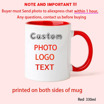 Personalized Photo Mug, Customize Family, Kids,Lovers,Logo, Text, Dog, Cat ,photos Mugs, Tea Milk Cup, Mother's Day Gift - Re