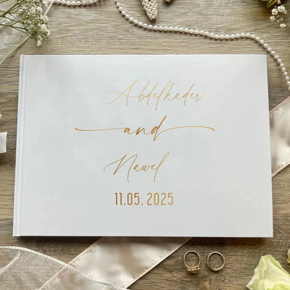 Personalized Guest Book for Wedding Noble Message Photo Album Simple Elegant Horizontal Wedding Reception Signing Book Party 
