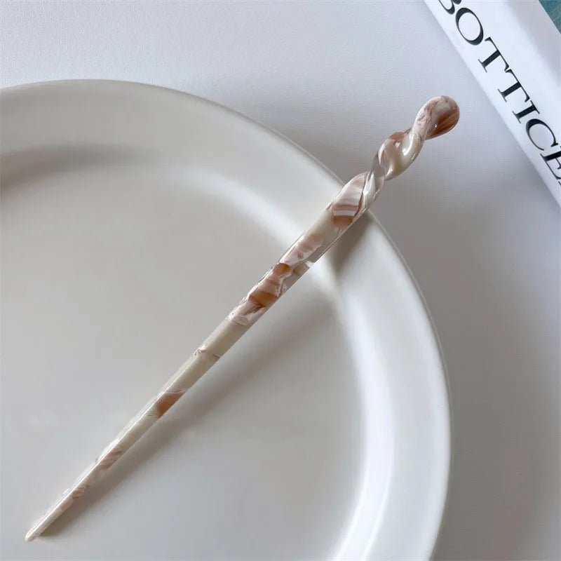 Vintage Chinese Style Hair Sticks for Women Girls Fashion Acetate Chopstick Shaped Hair Clips Pins Jewelry Hair Accessories -