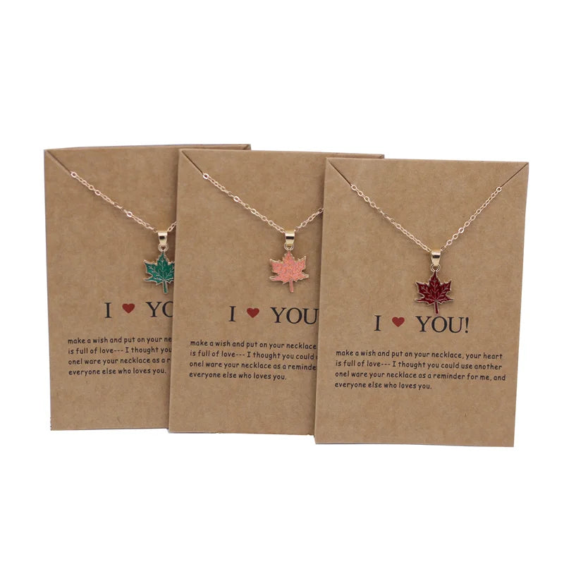 Trending Vintage Creative Maple Leaf Pendant Necklace For Women Choker Chunky Necklaces Couple Friendship Party Jewelry Gifts