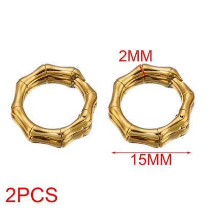2pcs Stainless Steel Clasps Geometry Heart Round Ring Lobster Clasp Hooks Connectors Necklace for DIY Jewelry Making Supplies
