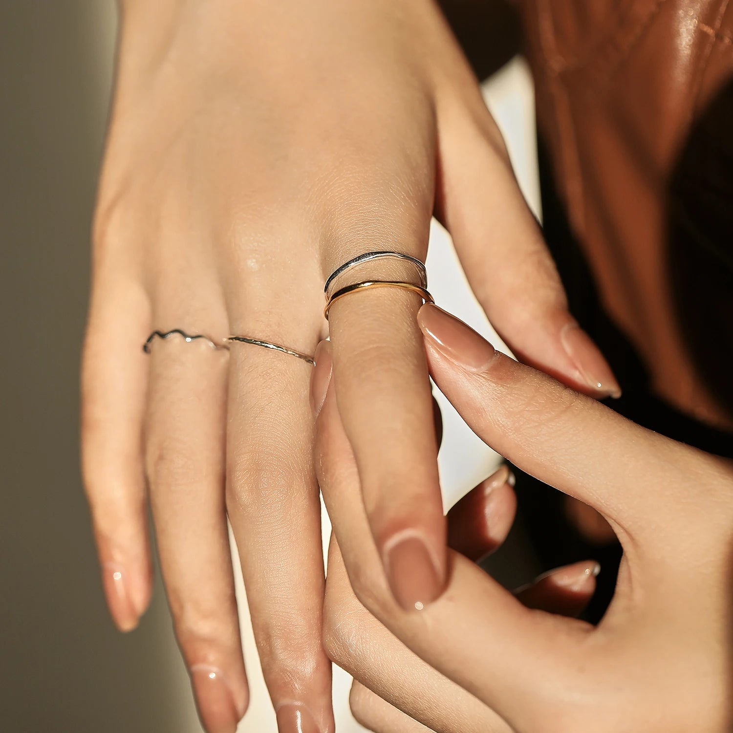 MODIAN 925 Sterling Silver Simple Fashion Stackable Ring Classic Wave Geometric Exquisite Finger Rings For Women Party Jewelr
