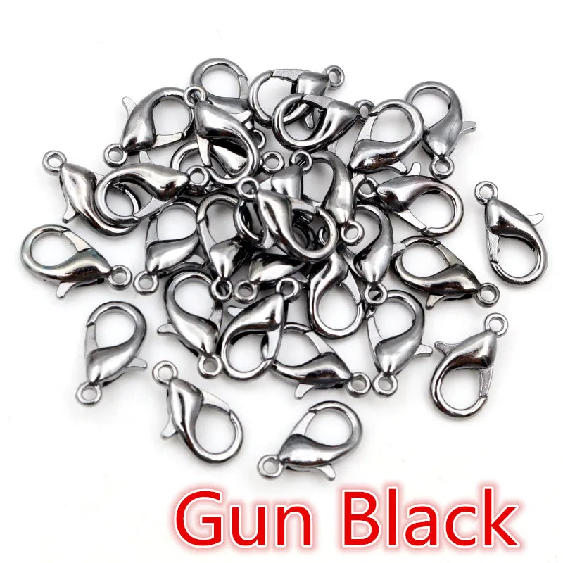 50pcs Small Lobster Clasp Hooks for Necklace Bracelet Chain DIY Jewelry Making Finding Supplies Bronze Gold Silver Plated Bla