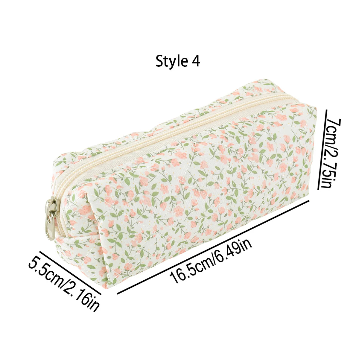 1 pc Beautiful bowknot single-layer pencil case, floral pattern design storage bag, a must-have for back to school season
