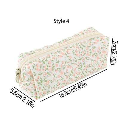 1 pc Beautiful bowknot single-layer pencil case, floral pattern design storage bag, a must-have for back to school season