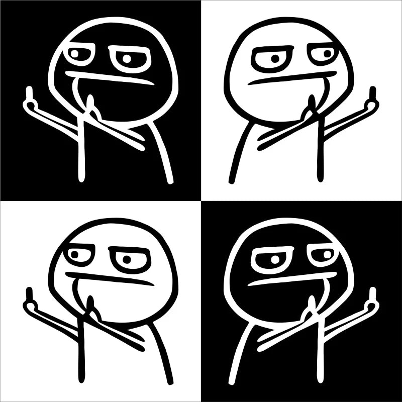 Motorcycle Car Cartoon Funny Middle Finger Reflective Vinyl Car Sticker Bicycle Decal Styling Decor Exterior Accessories