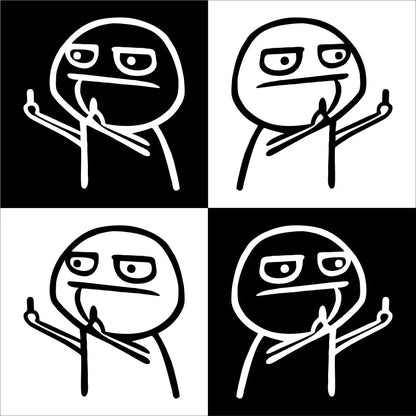 Motorcycle Car Cartoon Funny Middle Finger Reflective Vinyl Car Sticker Bicycle Decal Styling Decor Exterior Accessories