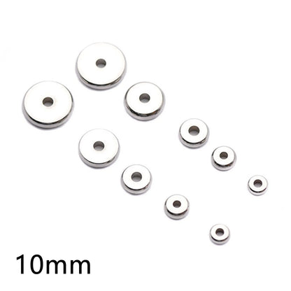 20/50PCs 304 Stainless Steel Flat Round Spacer Beads Separators Beads For Jewelry Making Metal Gold/Silver Color Diy Accessor