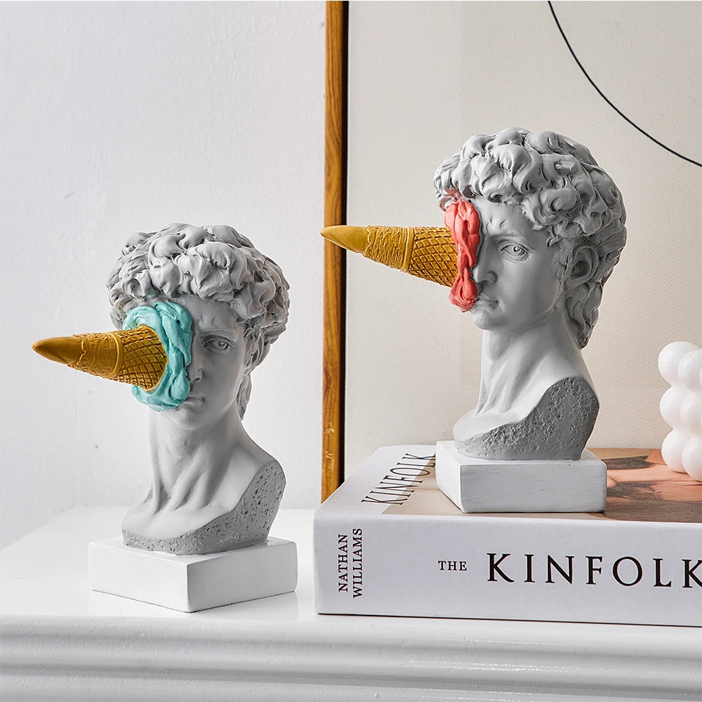 Modern Nordic Figure Ornament Ice Cream David Figurine Home Decor Sculpture Office Bookshelf Desktop Art Decoration David Sta