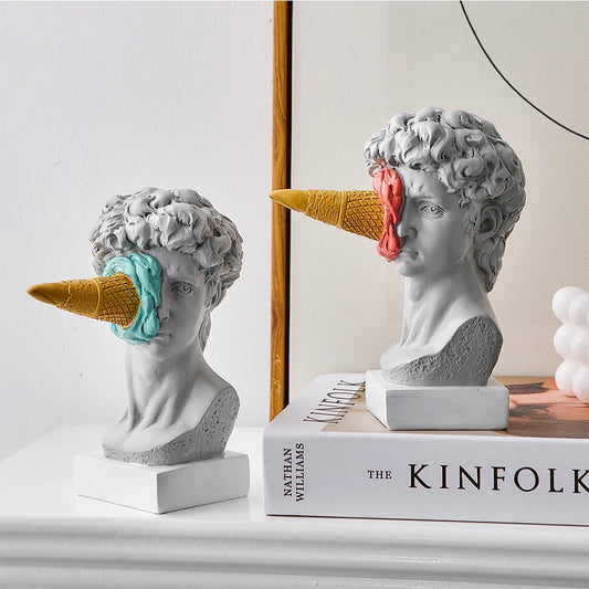 Modern Nordic Figure Ornament Ice Cream David Figurine Home Decor Sculpture Office Bookshelf Desktop Art Decoration David Sta