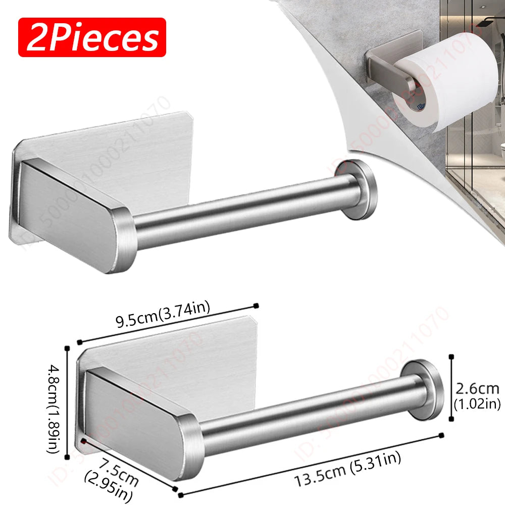 1~2PCS Toilet Paper Rack Bathroom Paper Towel Holder Adhesive Absorbent Paper Dispenser WC Kitchen Hardware Storage Accessori